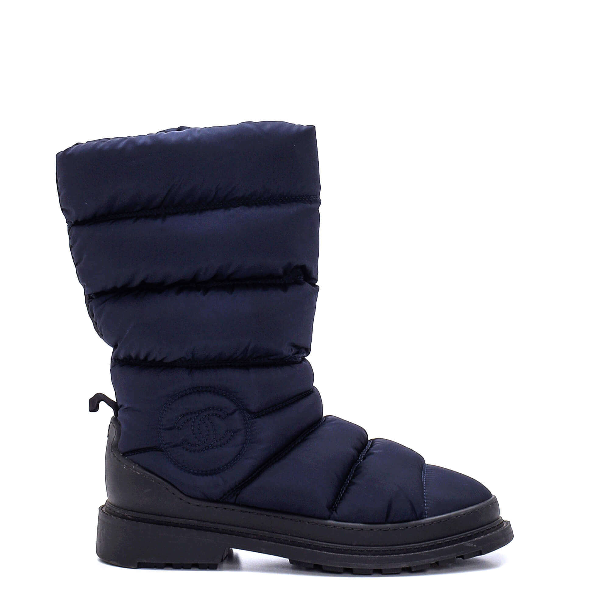 Chanel - Navy Shearling Inside Padded Snow Boots